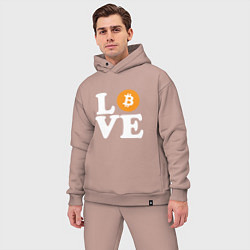 Мужской костюм оверсайз LOVE BITCOIN БИТКОИН БИТОК, цвет: пыльно-розовый — фото 2