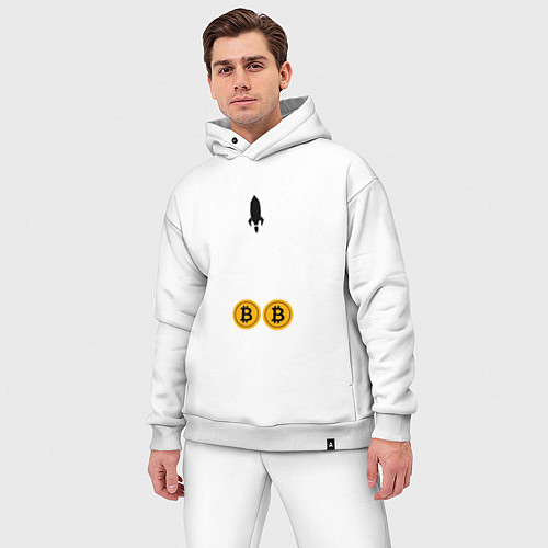 Мужской костюм оверсайз BITCOIN БИТКОИН РАКЕТА / Белый – фото 3