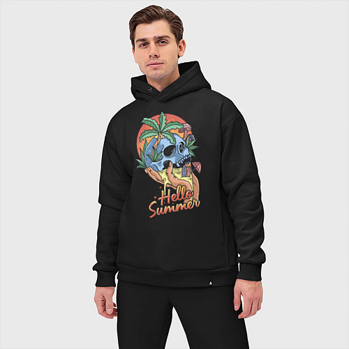 Мужской костюм оверсайз Summer skull / Черный – фото 3