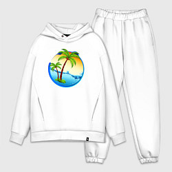 Мужской костюм оверсайз Palm beach, цвет: белый