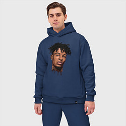 Мужской костюм оверсайз 21 Savage, цвет: тёмно-синий — фото 2