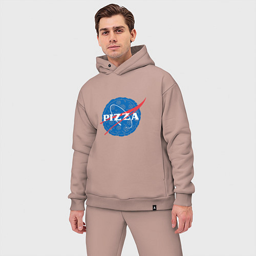 Мужской костюм оверсайз NASA Pizza / Пыльно-розовый – фото 3