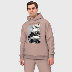 Мужской костюм оверсайз Nier automata-replicant, цвет: пыльно-розовый — фото 2