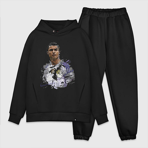 Мужской костюм оверсайз Cristiano Ronaldo Manchester United Portugal / Черный – фото 1