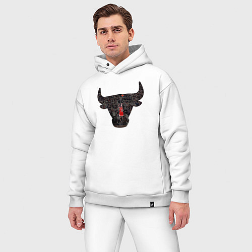 Мужской костюм оверсайз Bulls - Jordan / Белый – фото 3