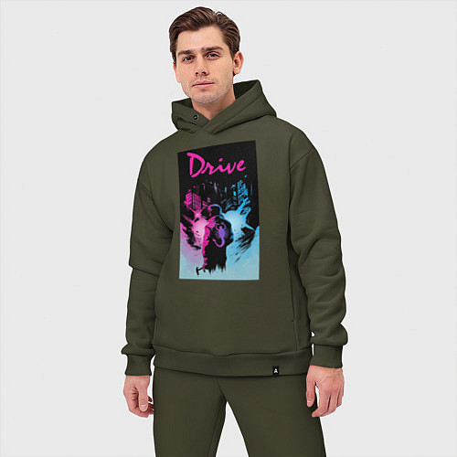 Мужской костюм оверсайз DRIVE фильм / Хаки – фото 3