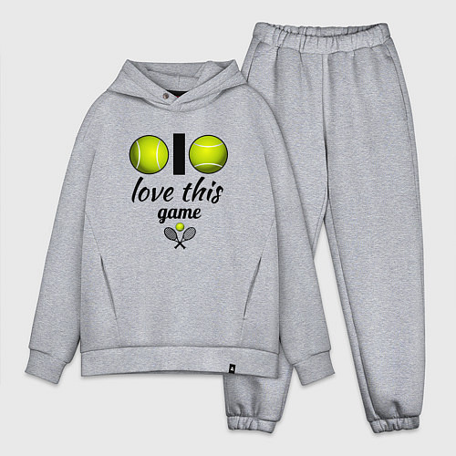 Мужской костюм оверсайз Я люблю теннис / Меланж – фото 1