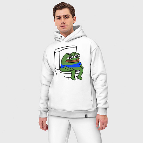 Мужской костюм оверсайз Лягушонок пепе / Белый – фото 3