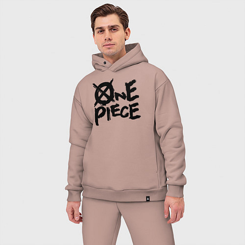 Мужской костюм оверсайз One Piece Большой куш лого / Пыльно-розовый – фото 3