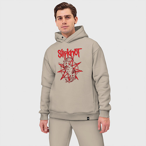 Мужской костюм оверсайз Slipknot Slip Goats Art / Миндальный – фото 3