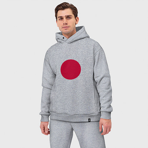 Мужской костюм оверсайз Япония Японский флаг / Меланж – фото 3