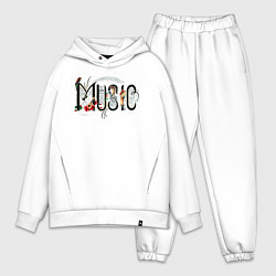 Мужской костюм оверсайз Моя любимая музыка, цвет: белый