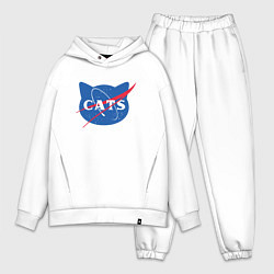 Мужской костюм оверсайз Cats NASA, цвет: белый