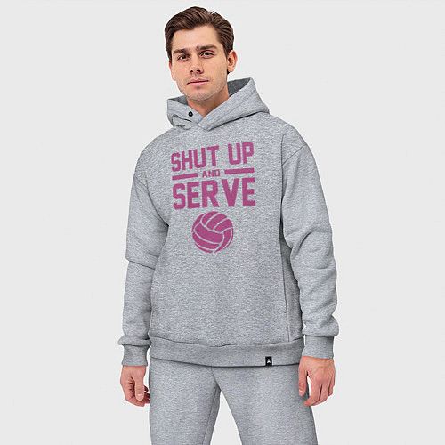 Мужской костюм оверсайз Shut Up And Serve / Меланж – фото 3