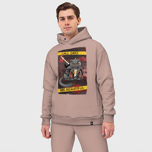 Мужской костюм оверсайз All Cats Are Beautiful - ACAB / Пыльно-розовый – фото 3