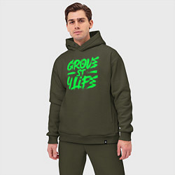 Мужской костюм оверсайз Grove street for Life, цвет: хаки — фото 2