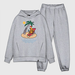 Мужской костюм оверсайз Котик встречает НГ на пляже, цвет: меланж