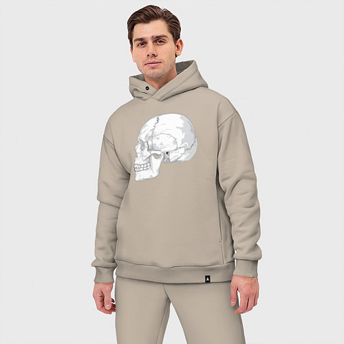 Мужской костюм оверсайз Череп / Миндальный – фото 3