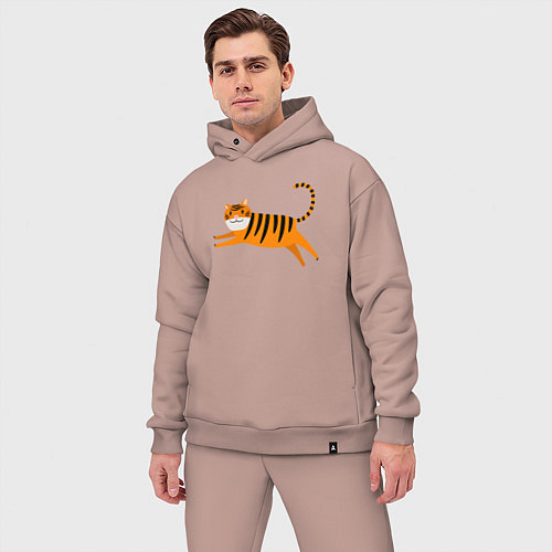 Мужской костюм оверсайз Jumping Tiger / Пыльно-розовый – фото 3