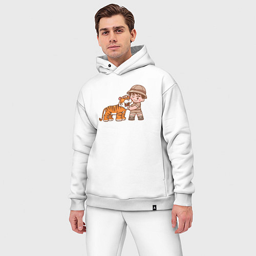 Мужской костюм оверсайз Tiger Friend / Белый – фото 3