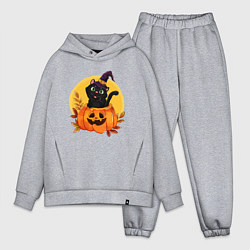 Мужской костюм оверсайз Кот волшебник, цвет: меланж