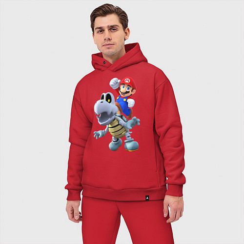 Мужской костюм оверсайз Mario hit / Красный – фото 3