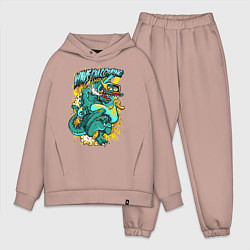 Мужской костюм оверсайз Монстр в подводной маске, цвет: пыльно-розовый