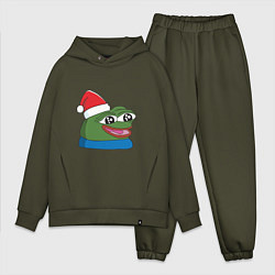 Мужской костюм оверсайз Pepe, pepe happy, Пепе хеппи, pepe happy new year, цвет: хаки