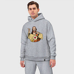 Мужской костюм оверсайз Dogma - smile Jesus like, цвет: меланж — фото 2
