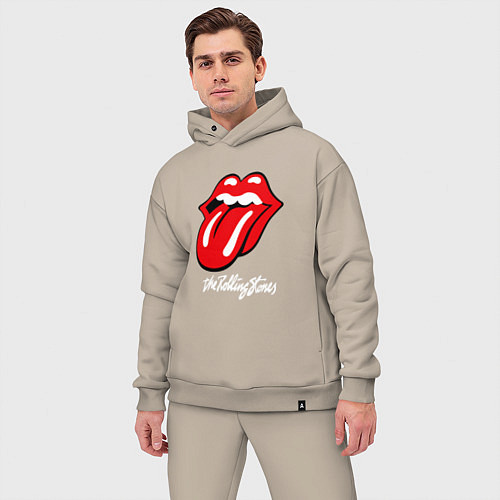 Мужской костюм оверсайз Rolling Stones Роллинг Стоунз / Миндальный – фото 3