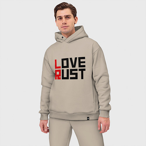 Мужской костюм оверсайз Love Rust / Миндальный – фото 3
