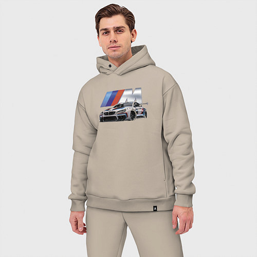 Мужской костюм оверсайз BMW Motorsport Racing Team / Миндальный – фото 3