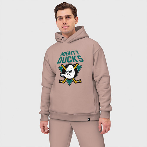Мужской костюм оверсайз Анахайм Дакс, Mighty Ducks / Пыльно-розовый – фото 3