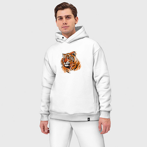 Мужской костюм оверсайз Tiger Stay real / Белый – фото 3