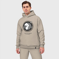 Мужской костюм оверсайз Клуб любителей приключений, цвет: миндальный — фото 2