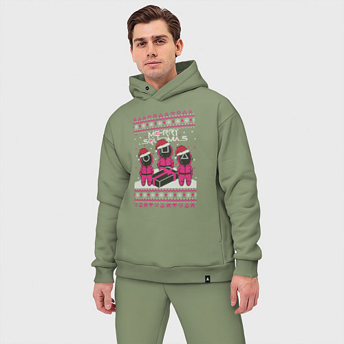 Мужской костюм оверсайз Sweater Squidmas / Авокадо – фото 3