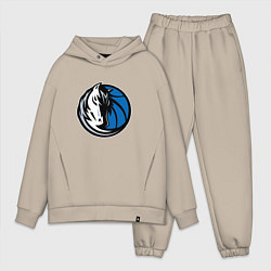 Мужской костюм оверсайз Даллас Маверикс логотип, цвет: миндальный