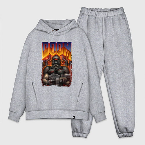 Мужской костюм оверсайз DOOM 64 / Меланж – фото 1