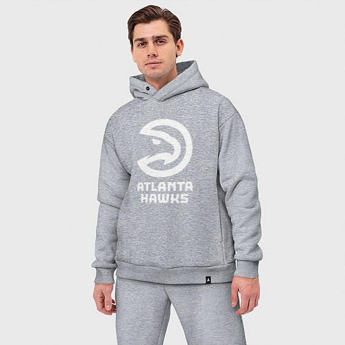 Мужской костюм оверсайз Атланта Хокс, Atlanta Hawks / Меланж – фото 3