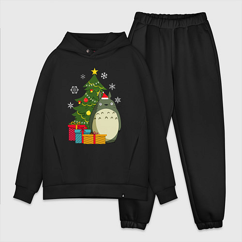 Мужской костюм оверсайз Тоторо новогодний / Черный – фото 1