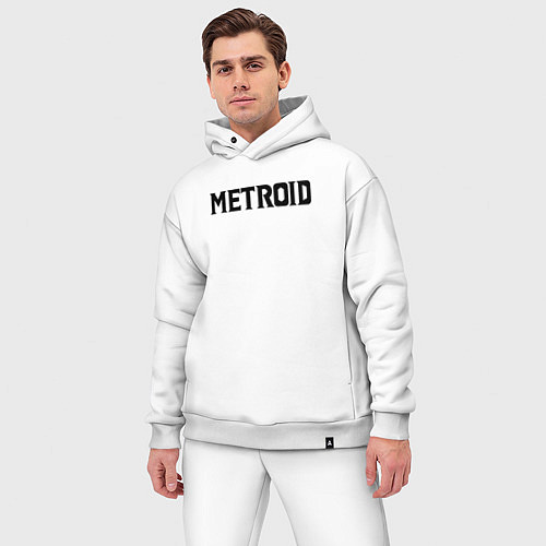 Мужской костюм оверсайз Metroid Dread Black Logo / Белый – фото 3