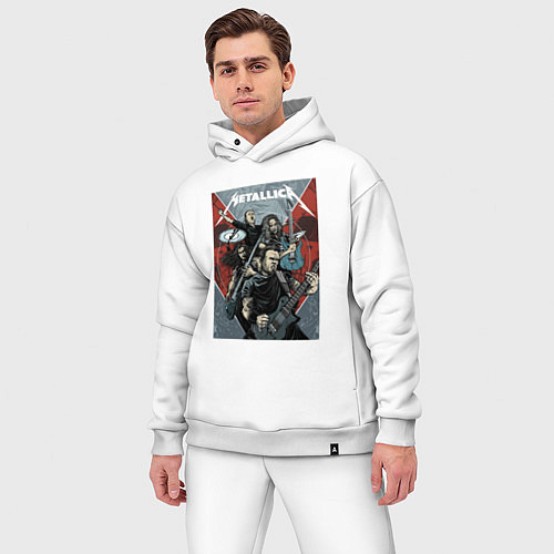 Мужской костюм оверсайз Metallica - cool dudes! / Белый – фото 3