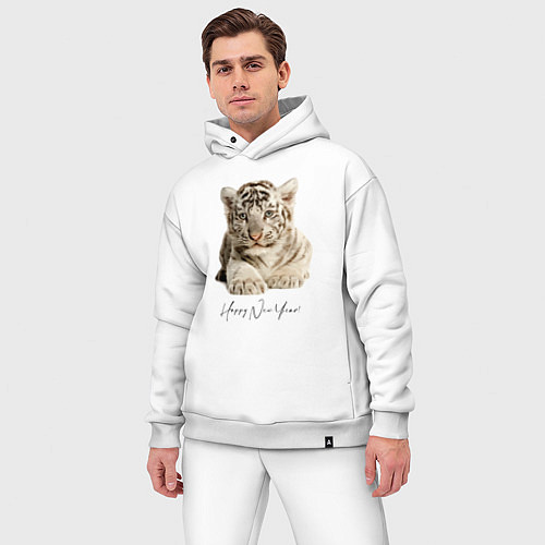 Мужской костюм оверсайз Happy New Tiger Year! / Белый – фото 3
