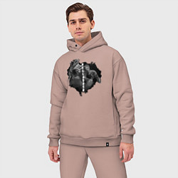 Мужской костюм оверсайз Демоны Hellbound, цвет: пыльно-розовый — фото 2