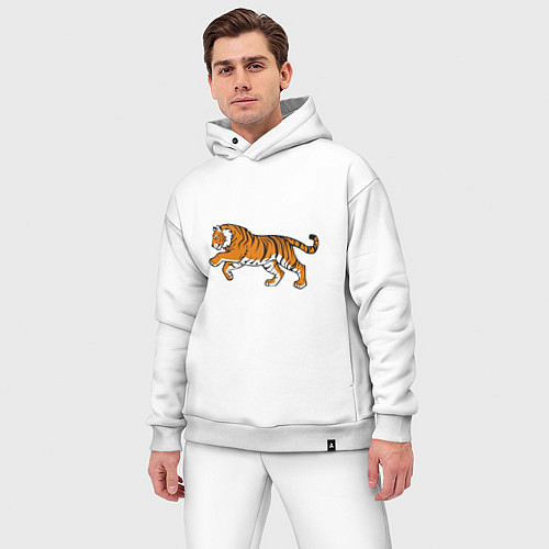 Мужской костюм оверсайз Бег в новый год / Белый – фото 3