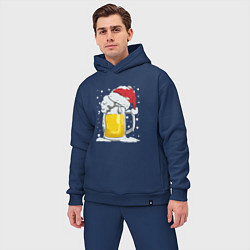 Мужской костюм оверсайз Новогодняя кружка пивасика, цвет: тёмно-синий — фото 2