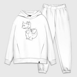 Мужской костюм оверсайз Дракоша игривый, цвет: белый