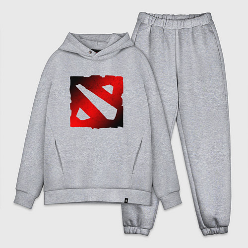 Мужской костюм оверсайз ЧЁРНО КРАСНОЕ ЛОГО ДОТА 2 DOTA 2 LOGO / Меланж – фото 1