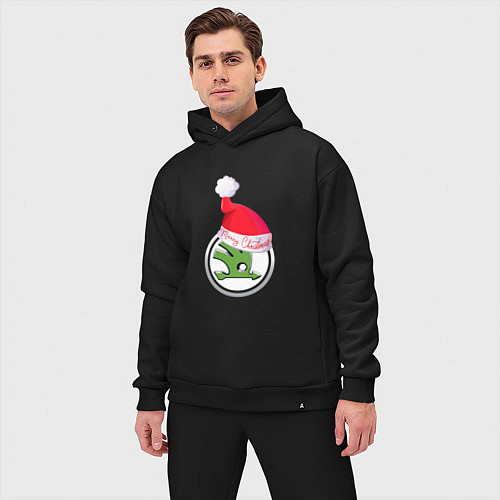Мужской костюм оверсайз Skoda Merry Christmas / Черный – фото 3