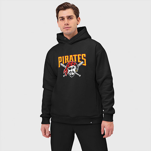 Мужской костюм оверсайз Pittsburgh Pirates - baseball team / Черный – фото 3